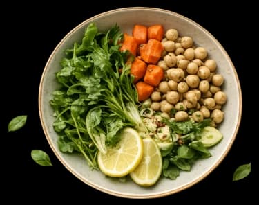 Hands serving a nutritious meal on a plate