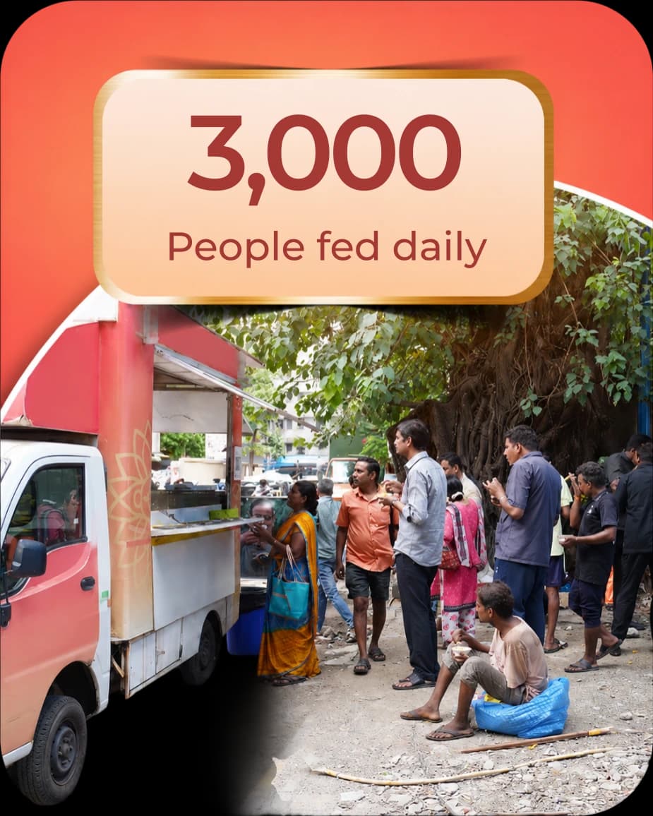 3,000 people fed daily — Annam Brahma impact