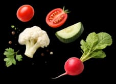 Fresh vegetables used in wholesome meal preparation