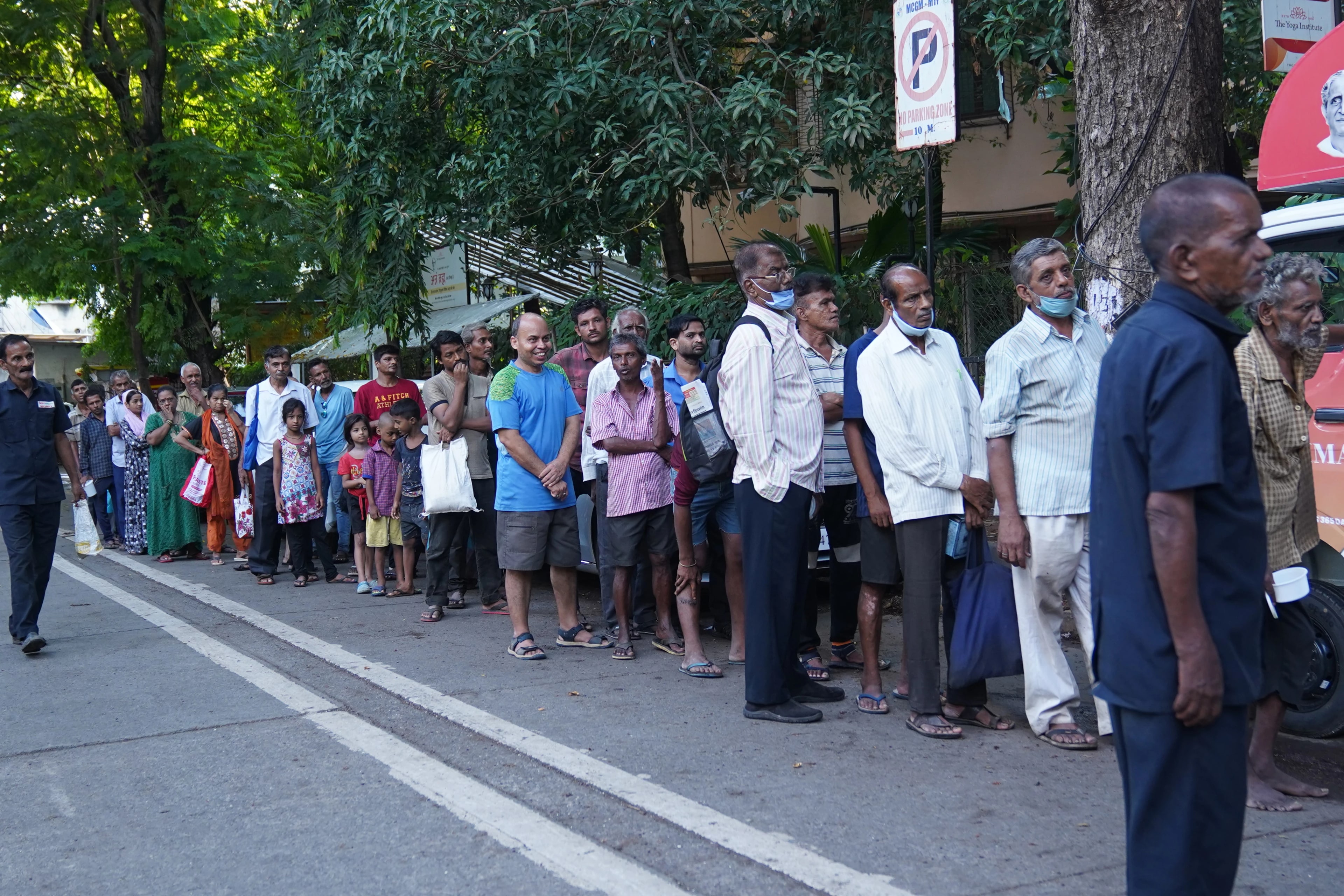 Crowd waiting in line